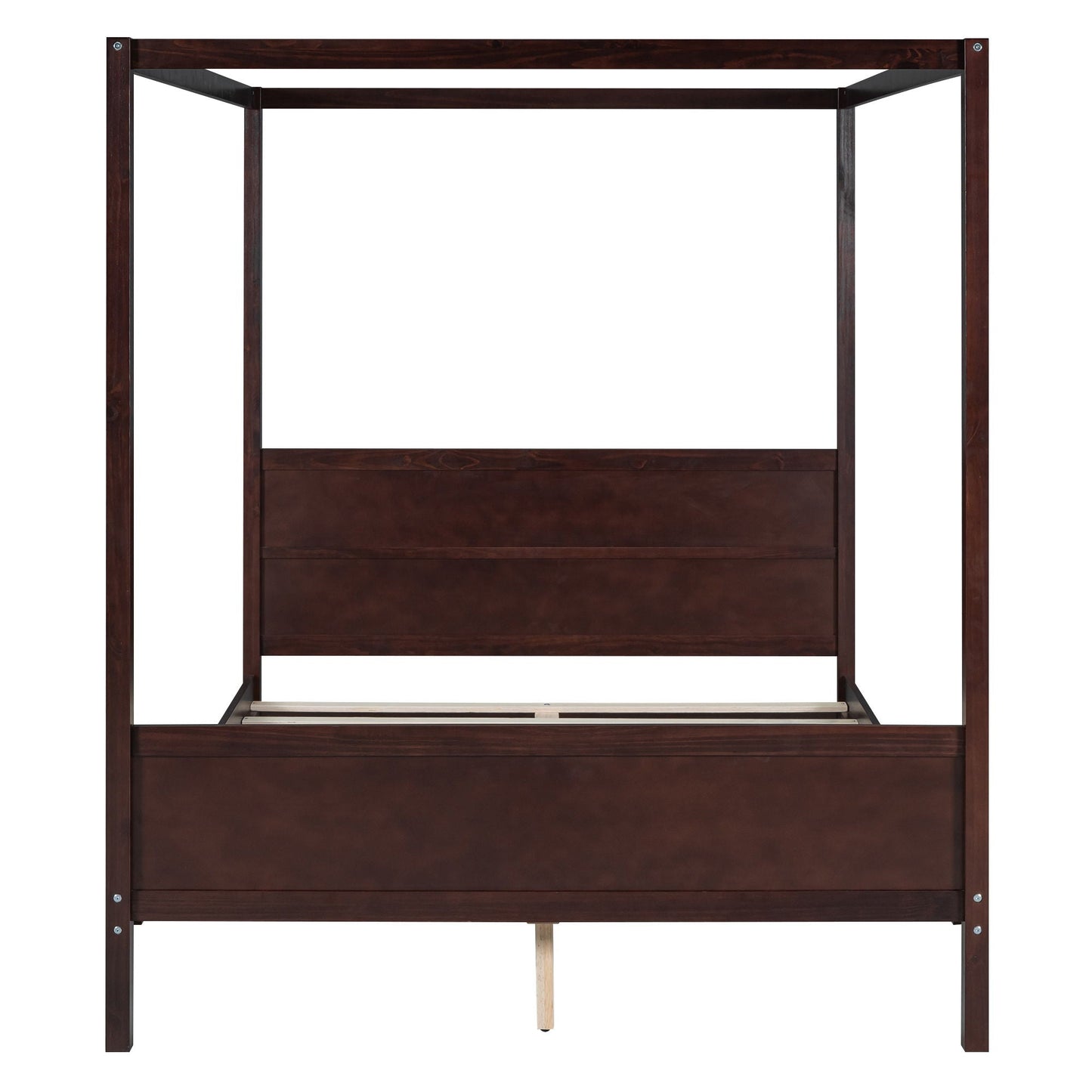 Modern Canopy Platform Bed and Wooden Headboard