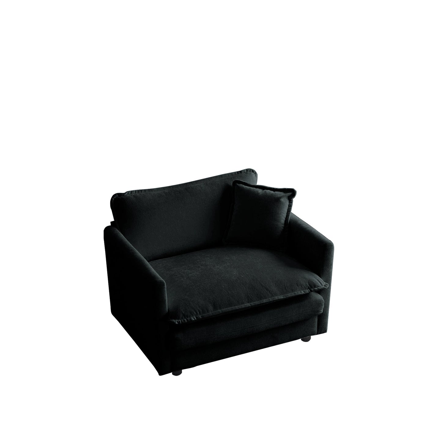 Comfy Deep Seat Sofa Upholstered Reading Armchair black velvet by HouseOfZazla on Tampa Home & Garden Store
