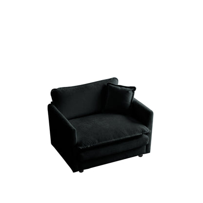 Comfy Deep Seat Sofa Upholstered Reading Armchair black velvet by HouseOfZazla on Tampa Home & Garden Store
