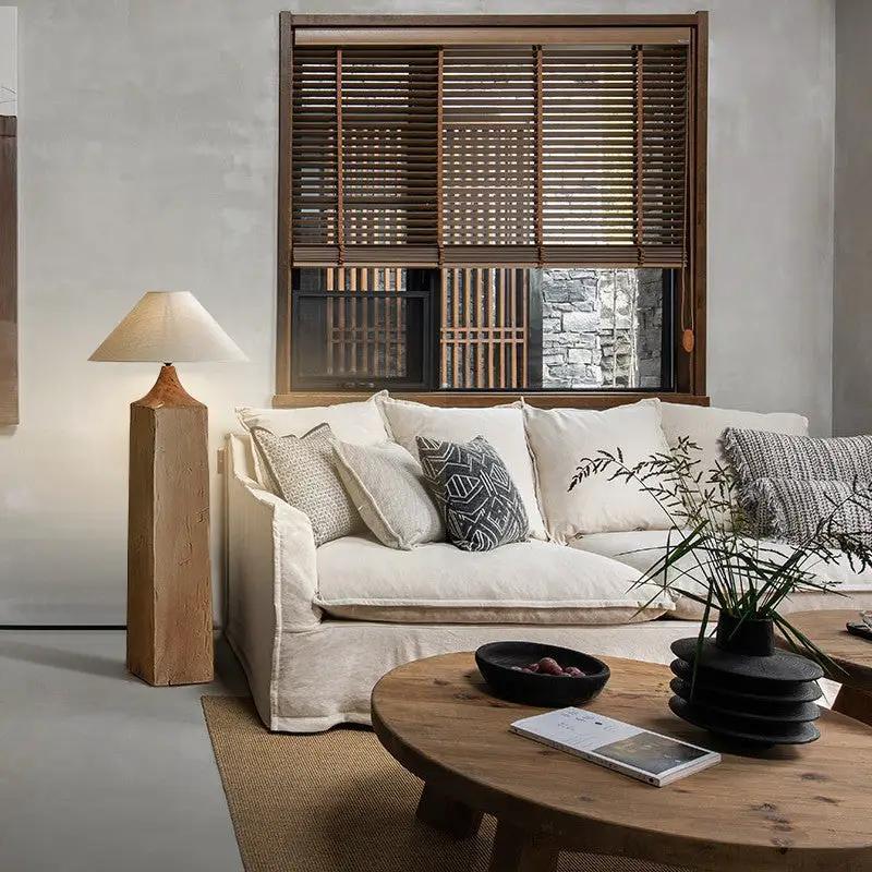 Solid wood table lamp with beige shade and block base by FLIPSTYLEZLLC Silent Style on Tampa Home & Garden Store