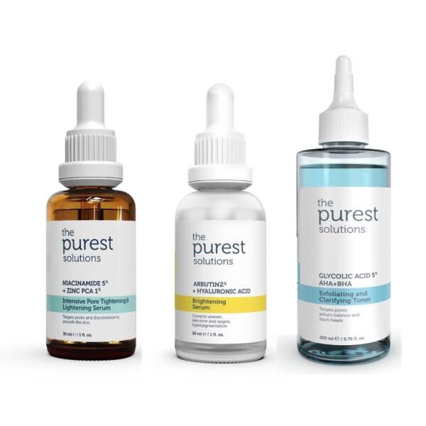 The Purest Solutions trio Niacinamide serum, Arbutin serum, Glycolic toner Beauty Care Bag on Tampa Home & Garden Store