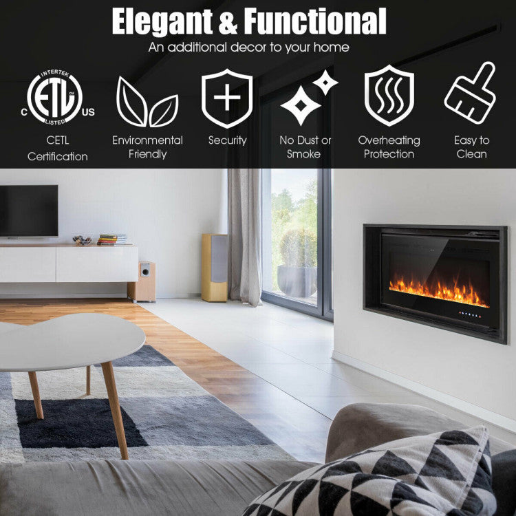 50" Electric Fireplace – Wall Mounted