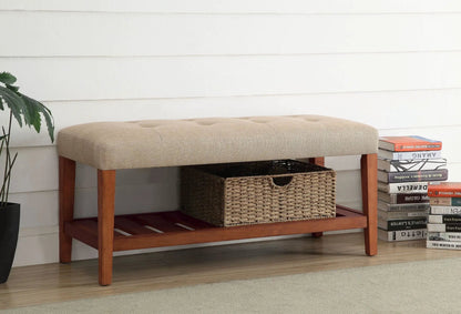 Charla Upholstered Bench with Tufted Fabric Seat