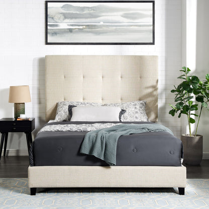 Tufted and Upholstered Platform Bed Frame