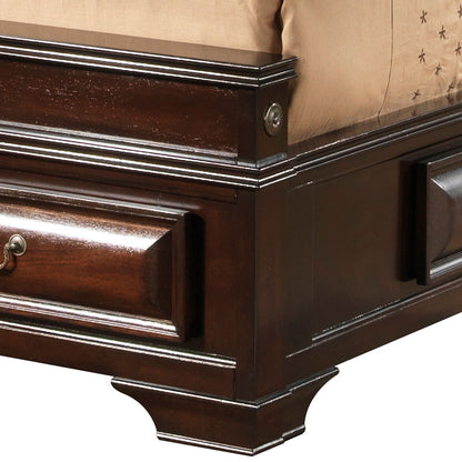 LaVita Storage Bed dark wood finish with built-in drawers HouseOfZazla on Tampa Home & Garden Store
