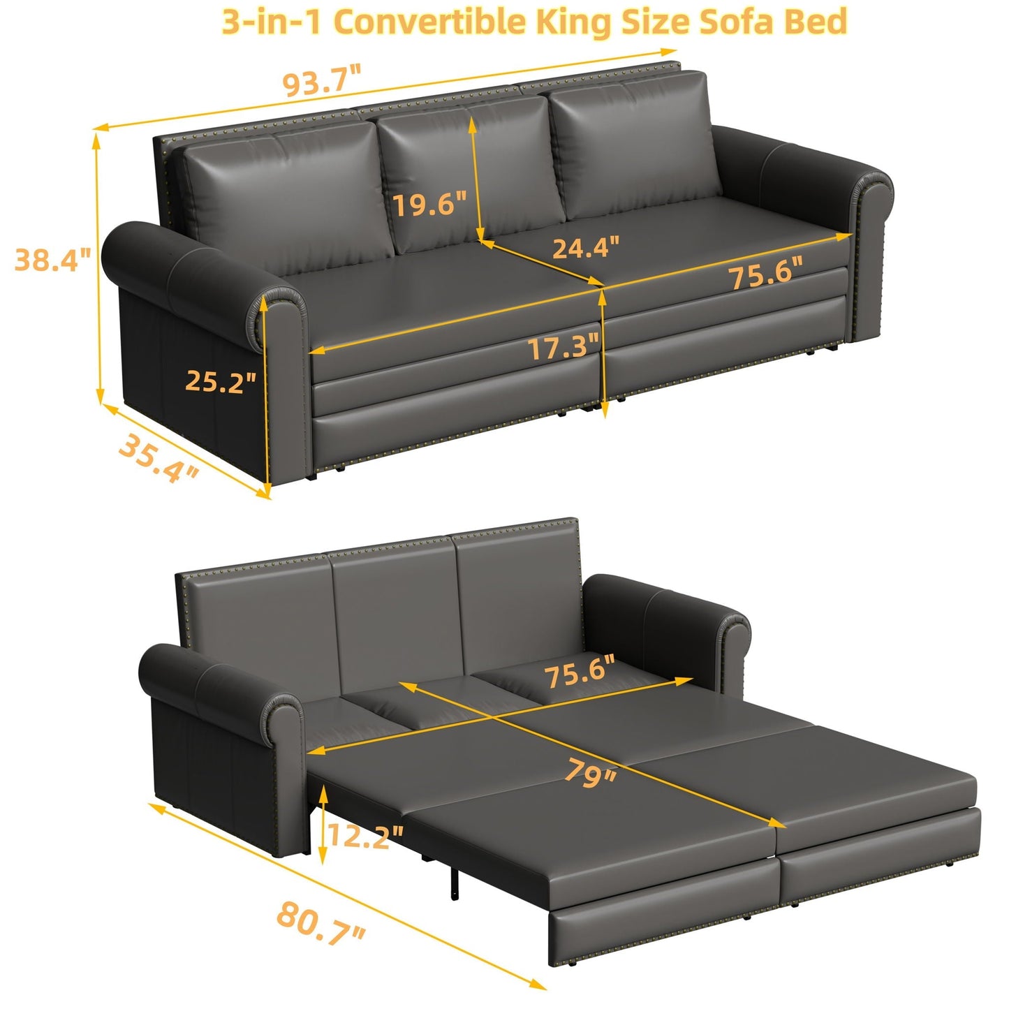 Chesterfield and convertible sleeper sofa