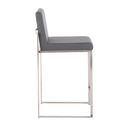 Contemporary High Back Counter Stool with padded gray backrest, HouseOfZazla, chrome frame on Tampa Home & Garden Store