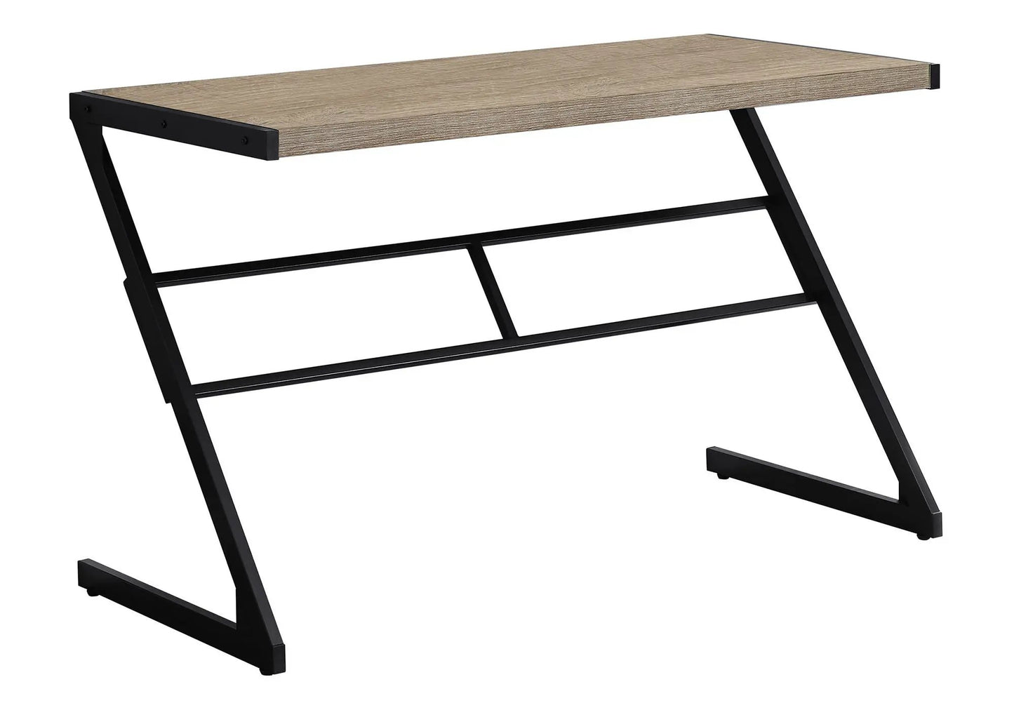 Computer desk for home office with chic modern design, wood top and black metal frame on Tampa Home & Garden Store