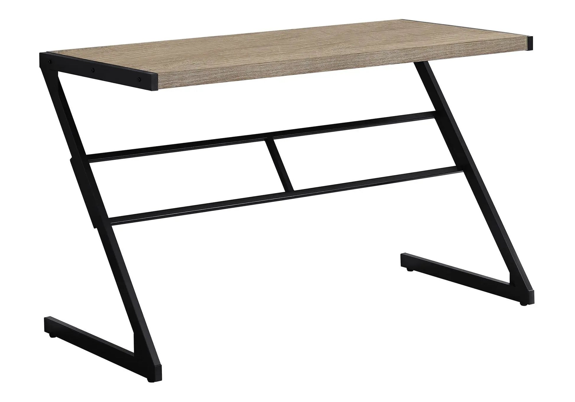 Computer desk for home office with chic modern design, wood top and black metal frame on Tampa Home & Garden Store