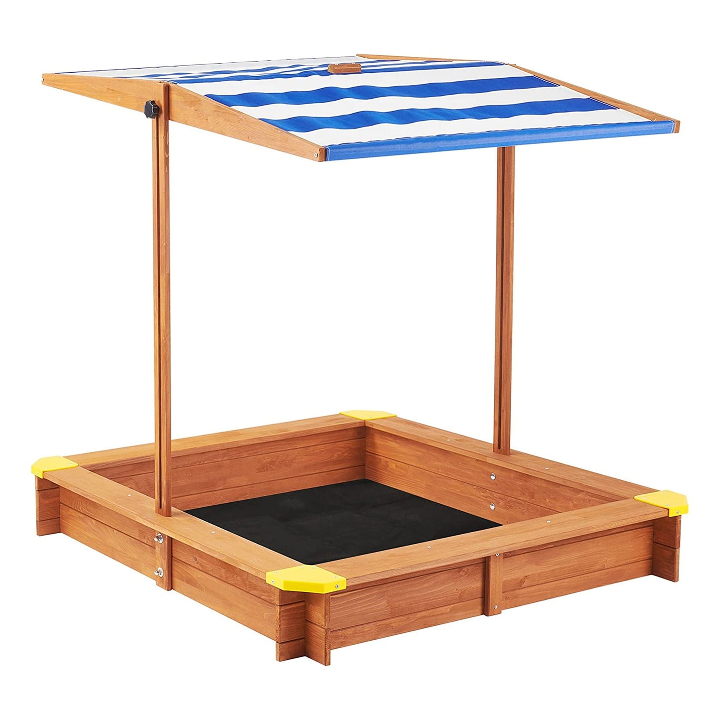 Large Outdoor Wooden Sandbox With Canopy