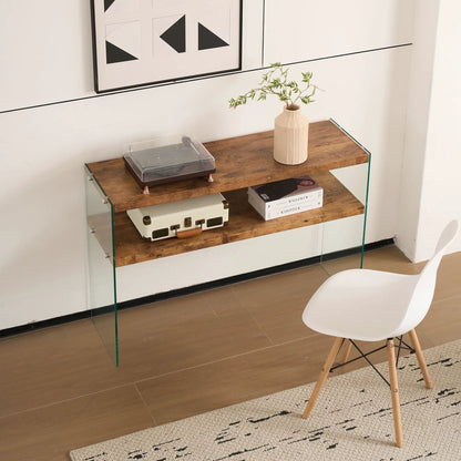 Durable Table For Living Room by Unique Piece Furniture; wood top with glass sides on Tampa Home & Garden Store