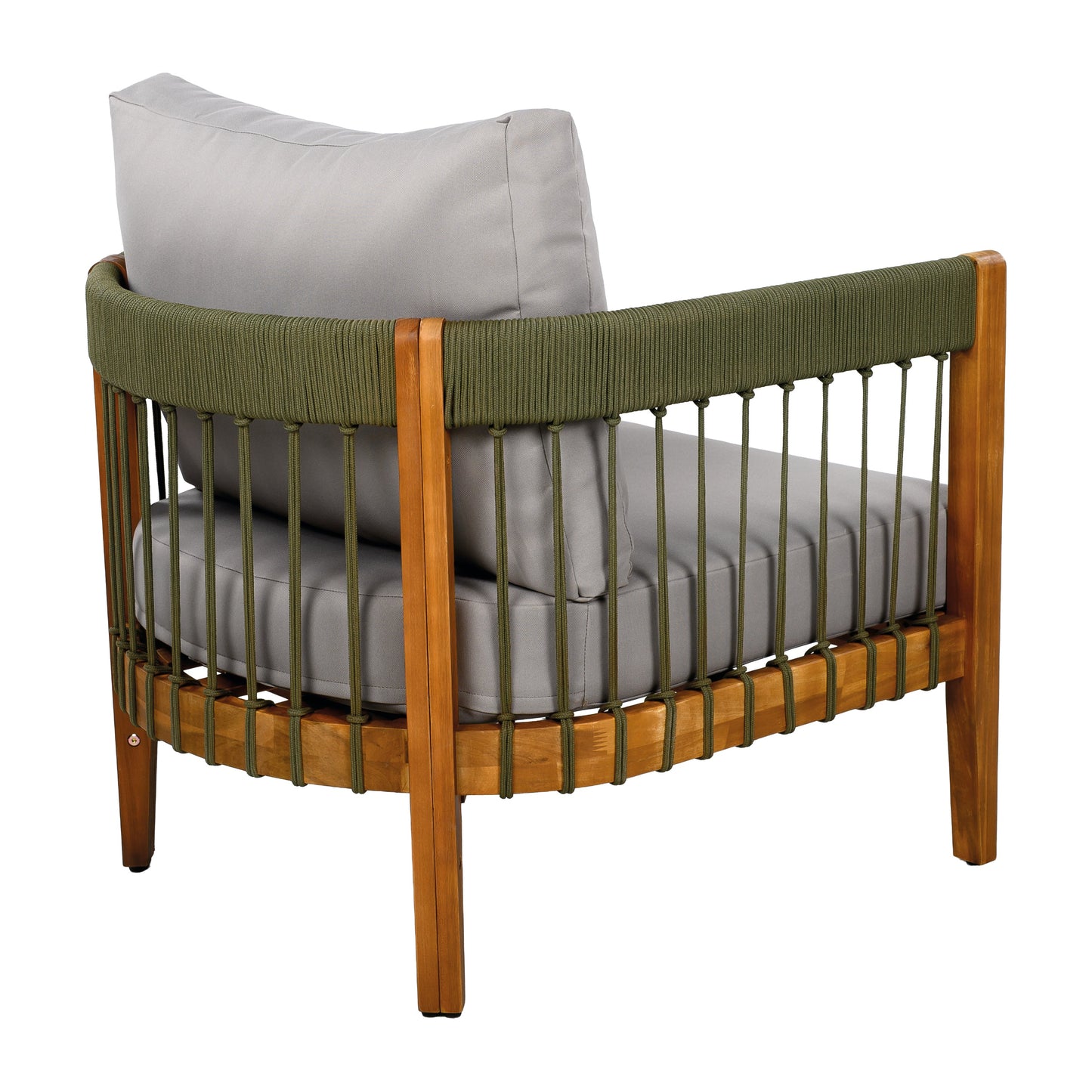 Acacia Wood Outdoor Club Chair with Rope