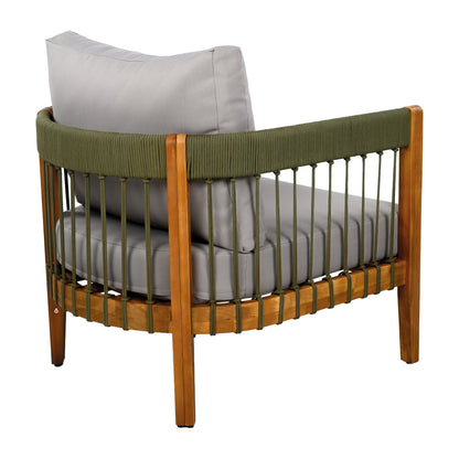 Acacia Wood Outdoor Club Chair with Rope