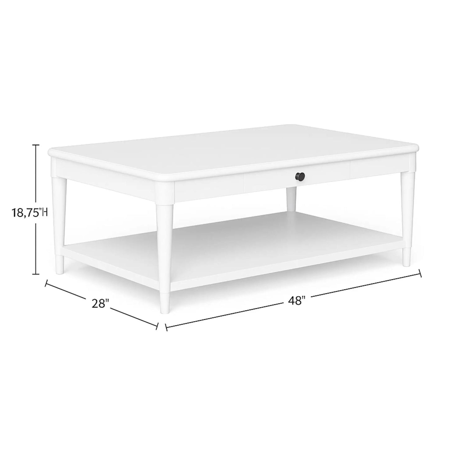 Cocktail Table with Two Drawers and Casters