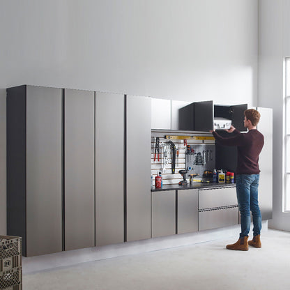 Wall Mounted Garage Cabinet with Soft Close Doors - Dark Gray, sleek wall organizers on Tampa Home & Garden Store