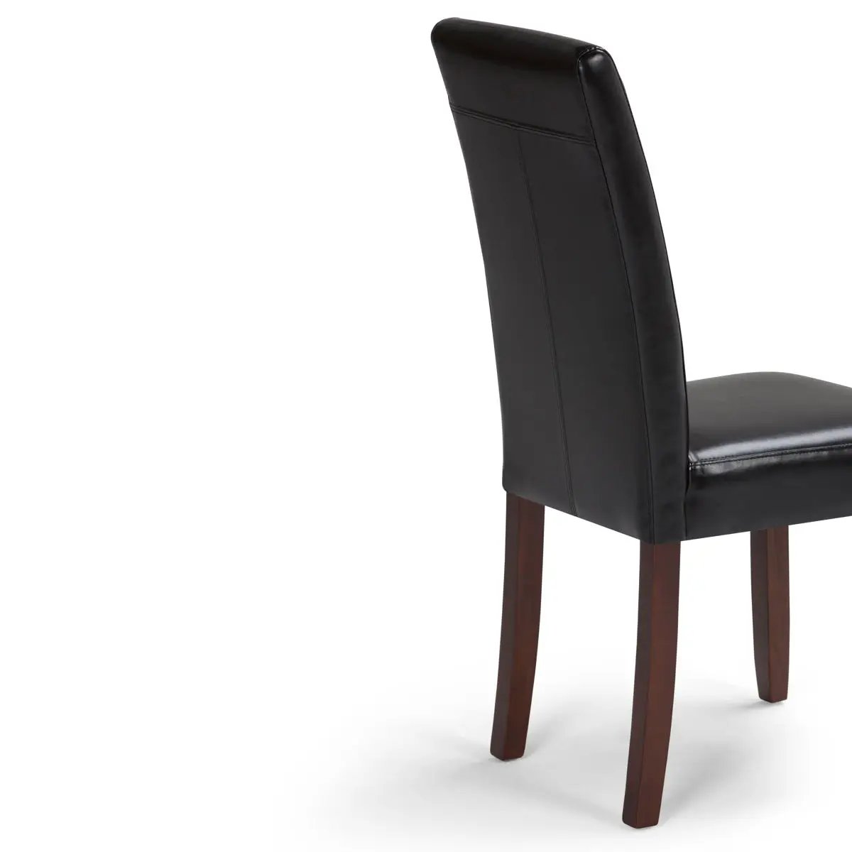 Acadian Upholstered Parson Dining Chair set of 2 in black upholstery with dark wood legs on Tampa Home & Garden Store