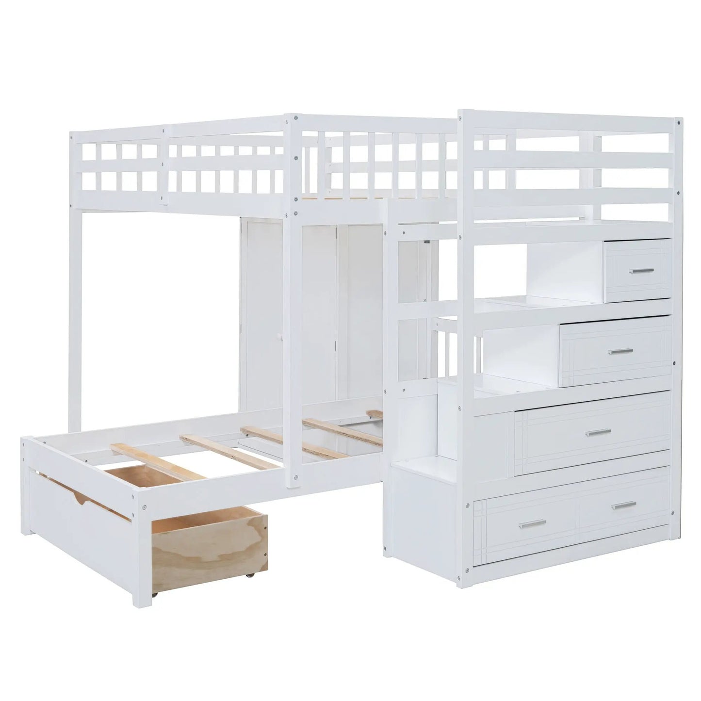 Bunk Bed With Wardrobe and Drawers Full Size