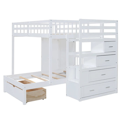 Bunk Bed With Wardrobe and Drawers Full Size