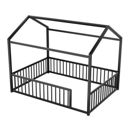 Cozy Montessori House Floor Bed and a Safety Rail