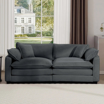 Modern 2 Seater Loveseat with 4 Pillows Elegance