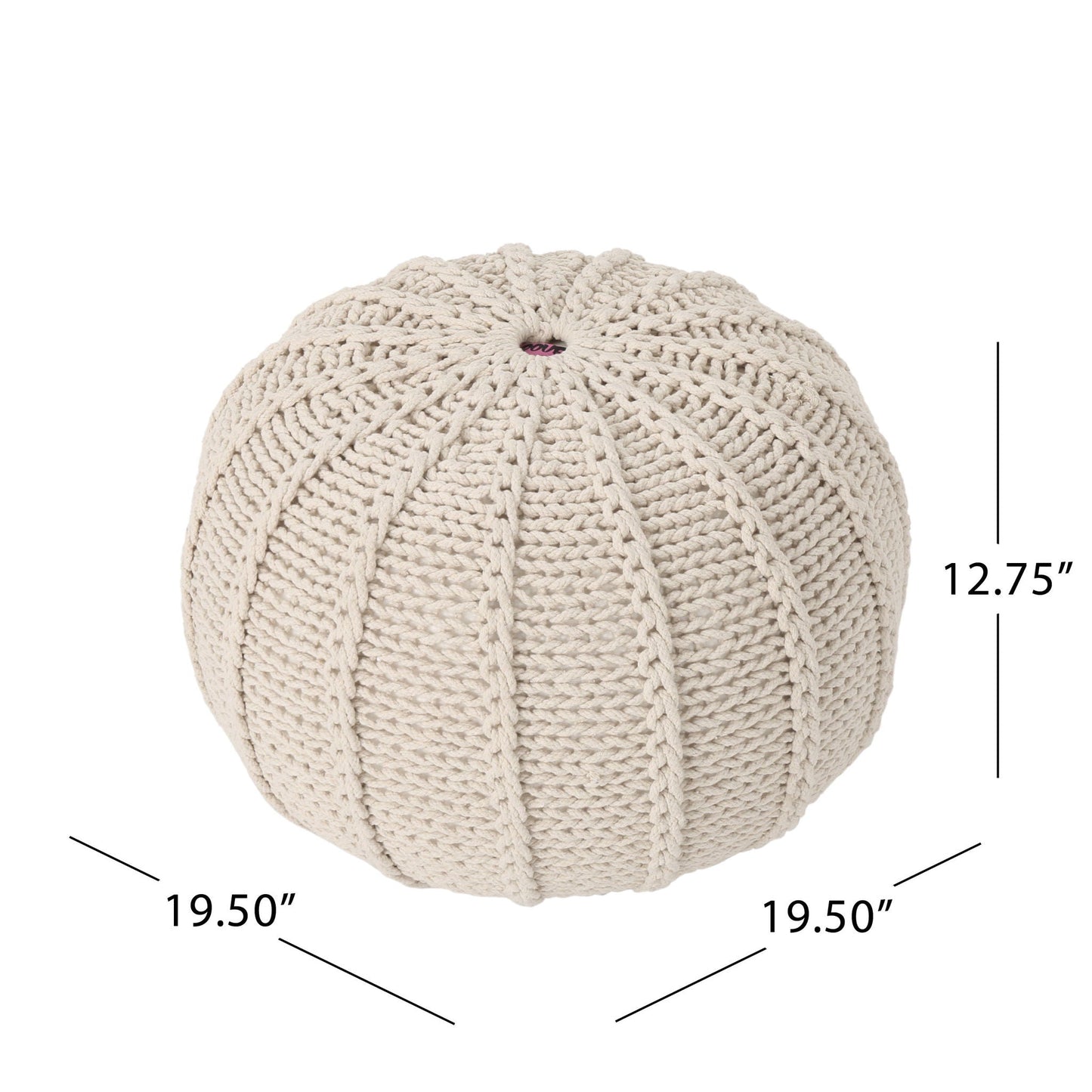 Bordeaux Knitted Pouf Ottoman and Floor Cushion