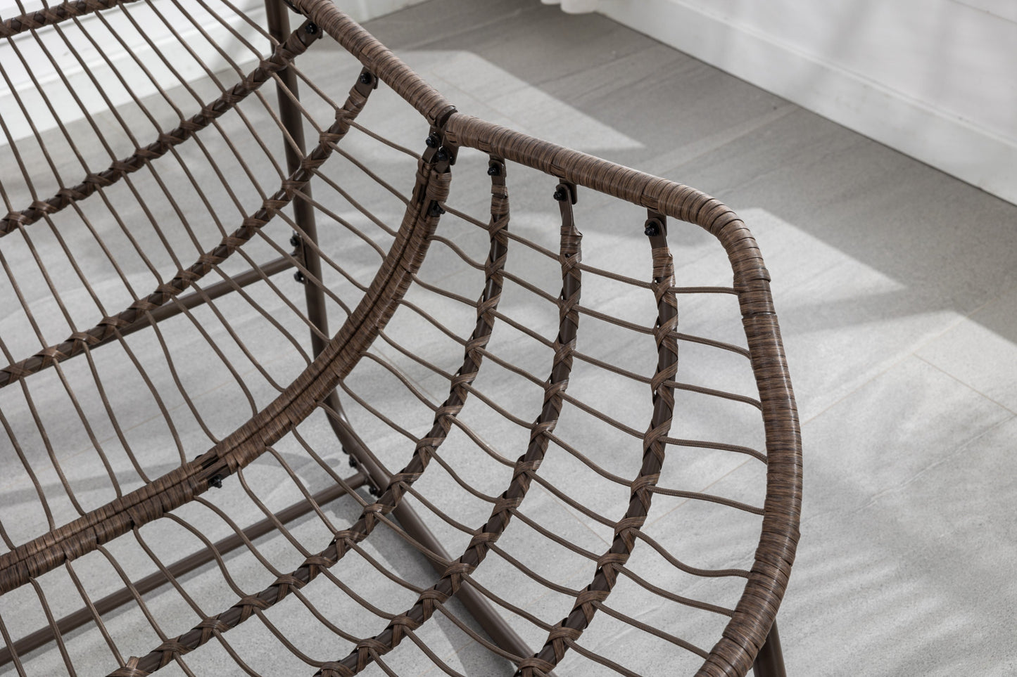 Outdoor rattan rocking chair brown woven frame by HouseOfZazla on Tampa Home & Garden Store