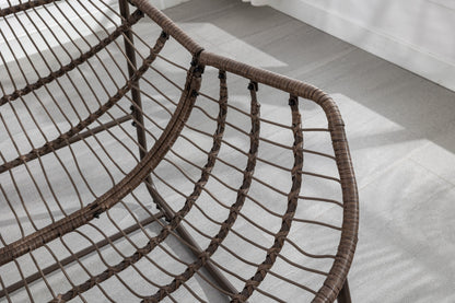 Outdoor rattan rocking chair brown woven frame by HouseOfZazla on Tampa Home & Garden Store
