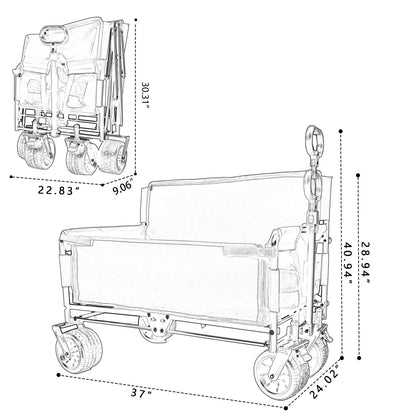 3-in-1 folding wagon cart with bench seat and storage outdoor on Tampa Home & Garden Store