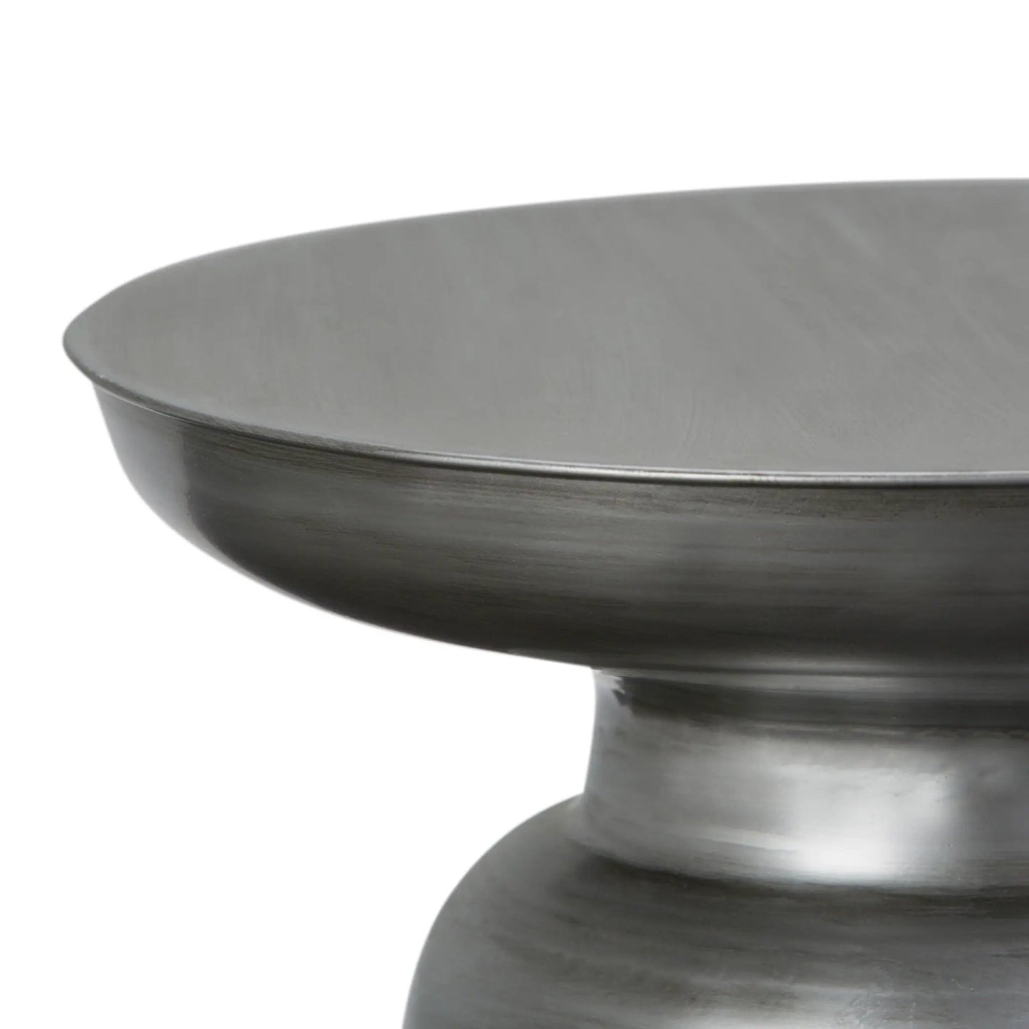 Toby Handcrafted Metal Accent Table edge in brushed steel finish by Unique Piece Furniture on Tampa Home & Garden Store
