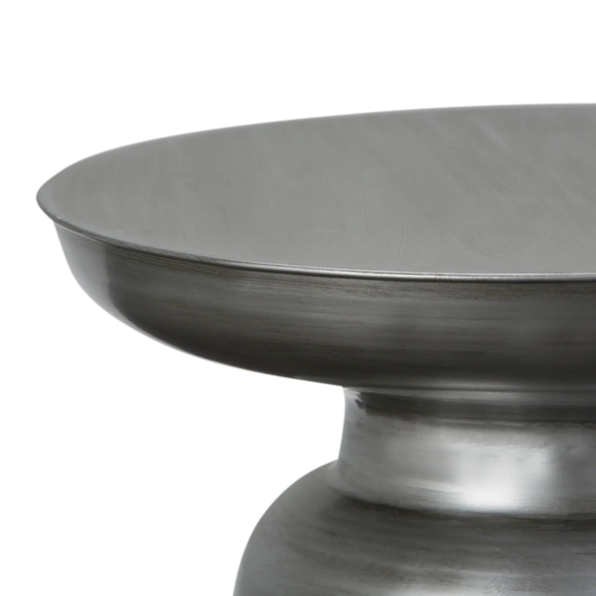 Toby Handcrafted Metal Accent Table edge in brushed steel finish by Unique Piece Furniture on Tampa Home & Garden Store
