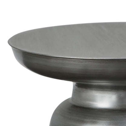 Toby Handcrafted Metal Accent Table edge in brushed steel finish by Unique Piece Furniture on Tampa Home & Garden Store