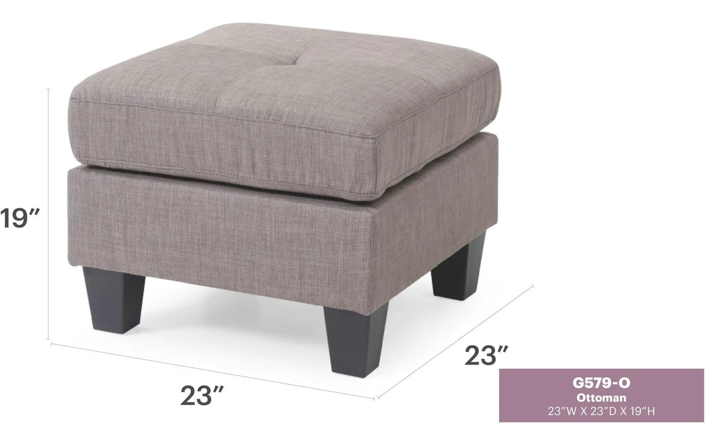 Casual Ottoman for Stylish Spaces taupe fabric with padded top by Unique Piece Furniture on Tampa Home & Garden Store