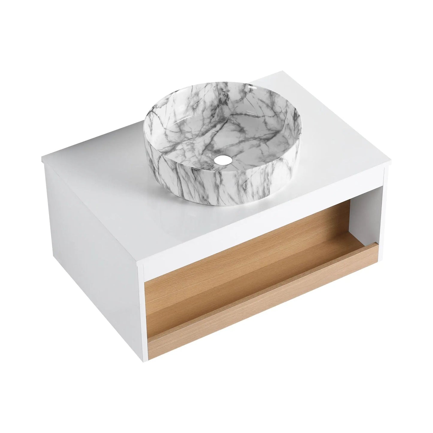 Floating Bathroom Vanity with Vessel Sink