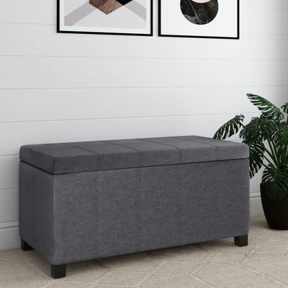 Dover Upholstered Storage Ottoman Bench with Lid