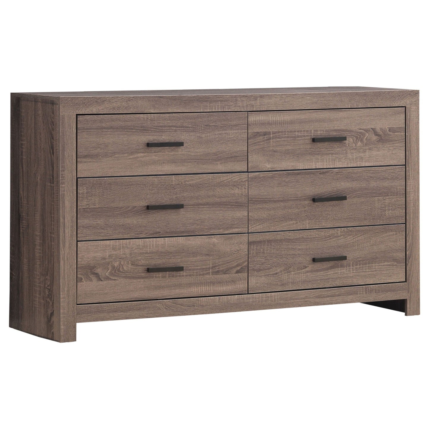 Geary slatted headboard panel bedroom set 4-piece dark brown wood dresser chest by HouseOfZazla on Tampa Home & Garden Store