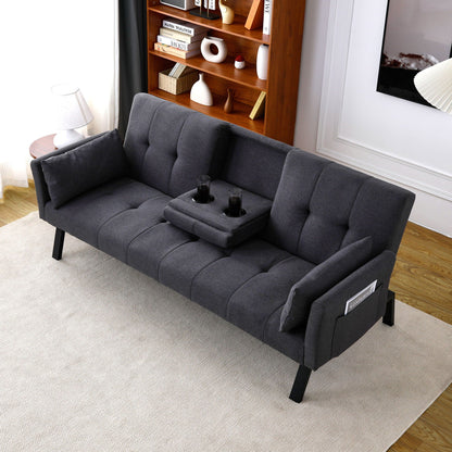 Compact Foldable Sofa Bed and Cup Holder