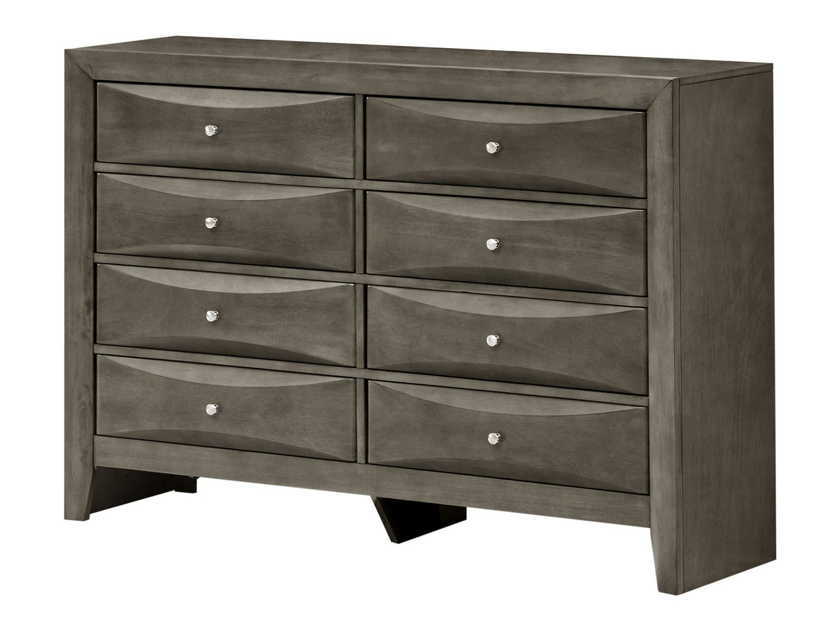 Marilla dresser with molded resin drawer fronts in gray, 8-drawer, HouseOfZazla on Tampa Home & Garden Store