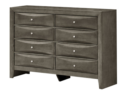 Marilla dresser with molded resin drawer fronts in gray, 8-drawer, HouseOfZazla on Tampa Home & Garden Store