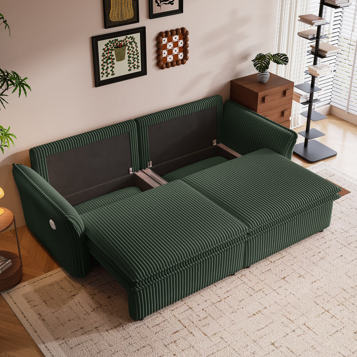 85 Inch Convertible Sofa Bed and a Plush Fleece