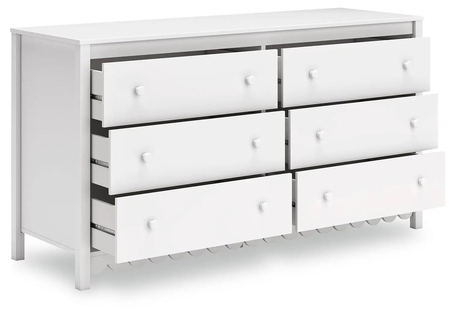 Hallityn Six Drawer Dresser White With Storage