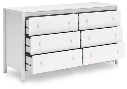 Hallityn Six Drawer Dresser White With Storage