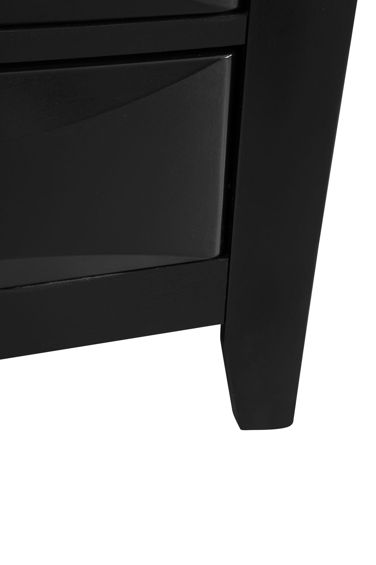 7 Drawer Lingerie Chest in black finish with curved-front drawers on Tampa Home & Garden Store