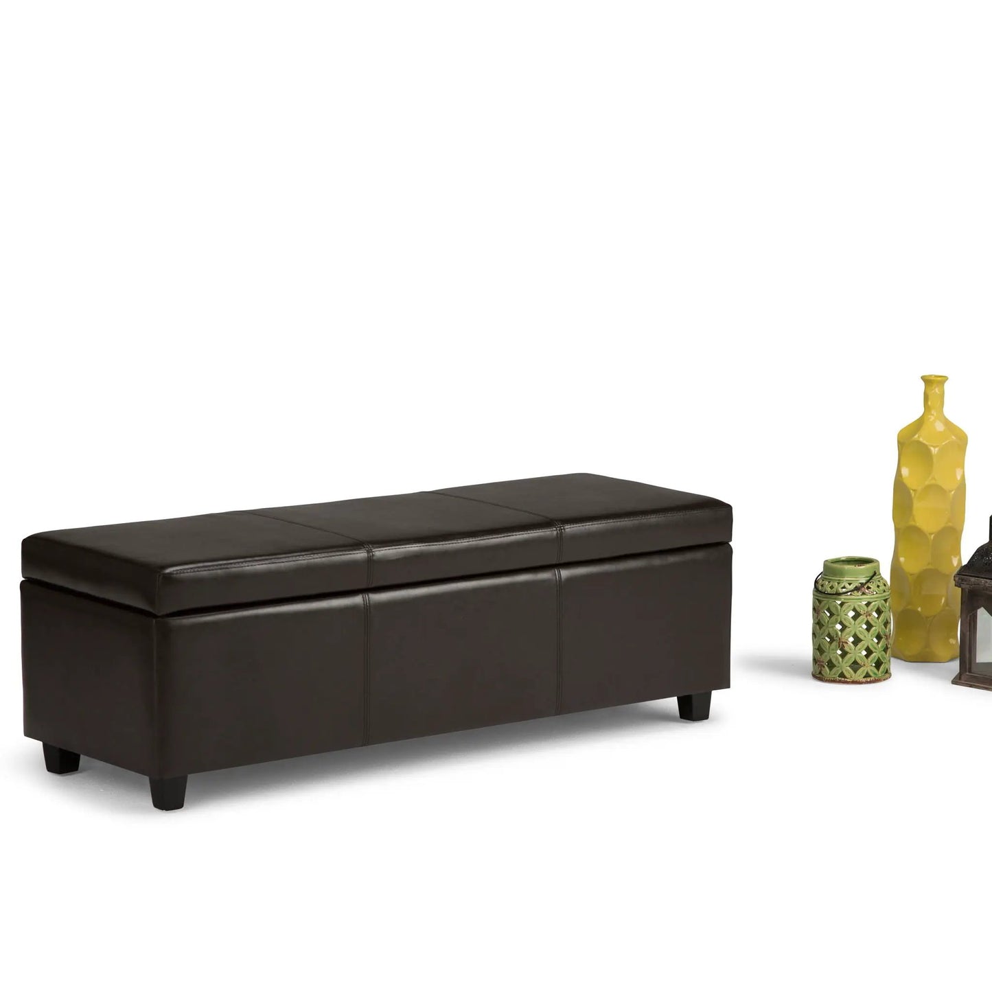 Avalon multifunctional storage ottoman bench in dark brown leather by Unique Piece Furniture on Tampa Home & Garden Store
