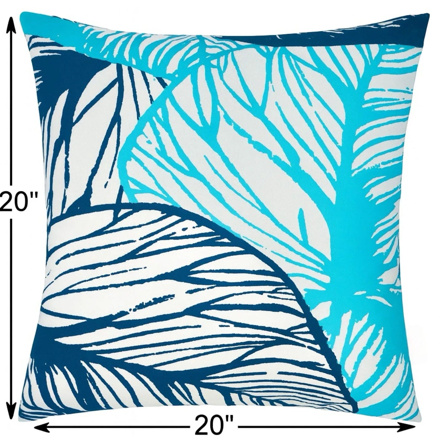 Leaf Vein Outdoor & Indoor Pillow Indigo by Unique Piece Furniture, 20x20 in, leaf print on Tampa Home & Garden Store