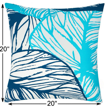 Leaf Vein Outdoor and Indoor Pillow in Indigo