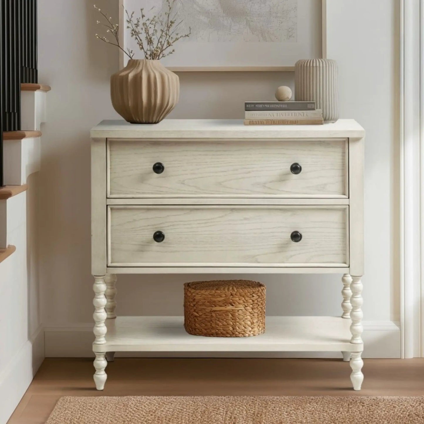 Signature Beckett 2 Drawer Accent Chest in wood by Unique Piece Furniture, knobs on Tampa Home & Garden Store