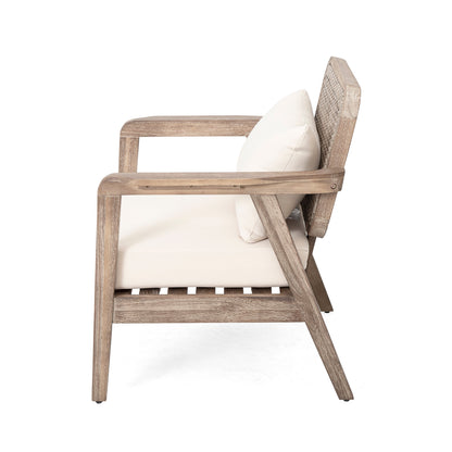 Set of Acacia Wood Patio Chairs with Cushions