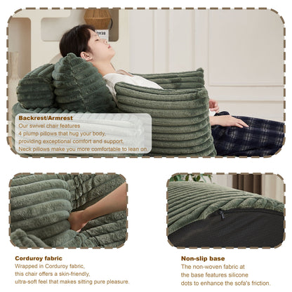 Modern single sofa with a backrest pillow