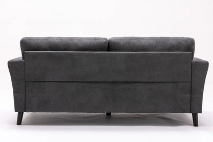 Damian Woven Fabric Sofa with Accent Pillows
