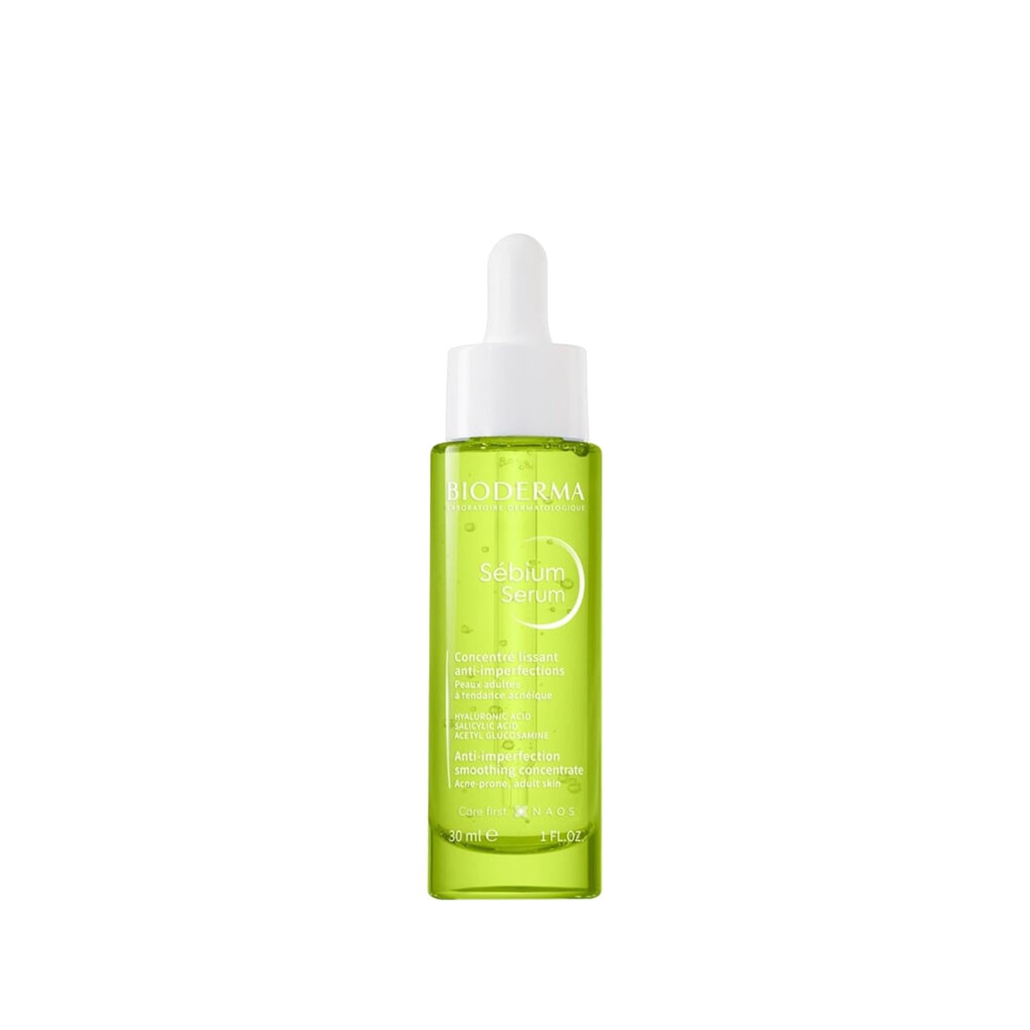 Bioderma Sébium Serum facial serum in a green dropper bottle with white cap on Tampa Home & Garden Store